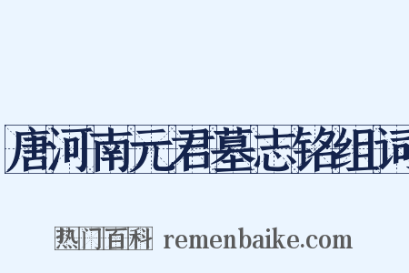 唐河南元君墓志铭组词是什么意思的图片